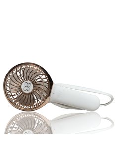 3 Speed Rechargeable Buggy Turbo Fan - White/Rose Gold