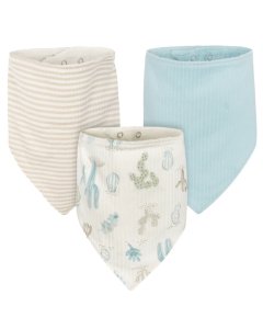 Just Born 3 Pack Bibs - Desert Cactus