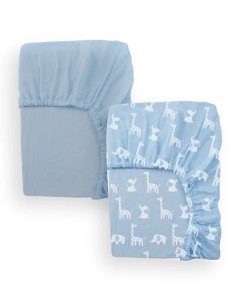 Piccolo Bambino Jersey 2 Pack Crib Sheet Blue