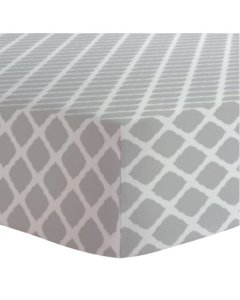 Kushies Mini Crib Sheet Flannel Grey Lattice