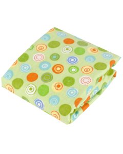 Kushies Flannel Crib Sheet Green Crazy Circles