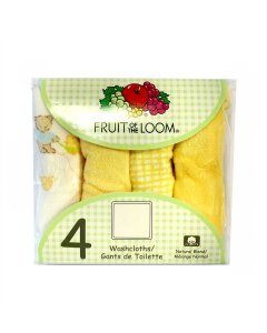 Fruit of the Loom Wash Cloths - Yellow