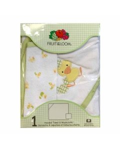 Fruit of the Loom Hooded Towel and Washcloth - Duck