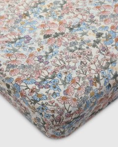 LOULOU LOLLIPOP MUSLIN FITTED CRIB SHEET - ENGLISH GARDEN
