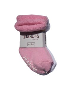 Juddlies Designs 2 Pack Infant Socks - Pink/White JL602	821436005205 Tjskids.com
