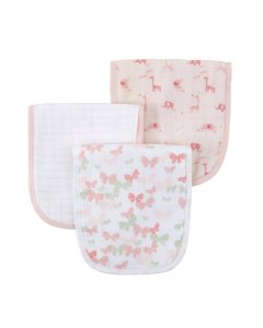 3 Pack Burp Cloths in Gift Box - Pink