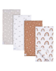 Gerber 4-Pack Flannel Receiving Blanket - Boho Rainbow	GCW51036 13618469268 Tjskids.com
