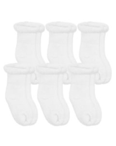 Kushies Terry 6 Pk Socks - White