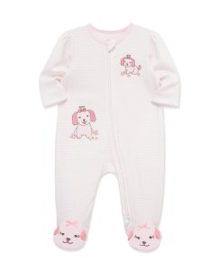 Little Me Lovely Pups 2-Way-Zip Footed One-Piece