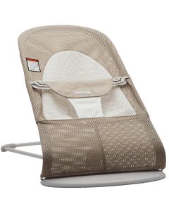 BabyBjorn	 Bouncer Balance Soft, Light Gray Frame - Mesh, Gray Beige/White	005144US 810047570950 Tjskids.com

