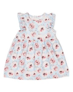 Coccoli	 MODAL DRESS  - PEONIES ON LIGHT BLUE Tjskids.com
