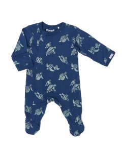 Coccoli	 Modal Zipper Footie - Turtles On Marine Tjskids.com


