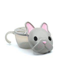 Melii	 Snack Container with Finger Trap - Bulldog	18200 790693182007 Tjskids.com
