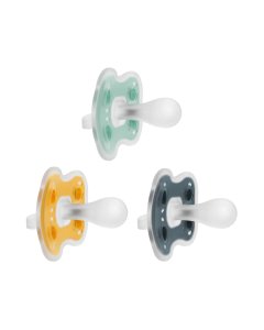 Dr Browns  Advantage One-Piece Pacifier 3 Pack 6-18m - Green / Yellow / Gray PA23202-CA 72239330944 Tjskids.com