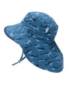 Jan & Jul AquaDry Adventure Hat - Shark with Navy Trim