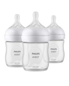 Avent Natural Glass Baby Bottle 4oz 3 Pk