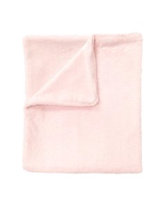 Baby Blanket Matte Faux Fur with Satin Trim - Pink