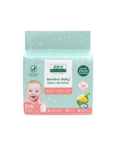 Aleva Naturals Bamboo Baby Sensitive Wipes Club Pack 216ct	37946-A	62472137946 Tjskids.com