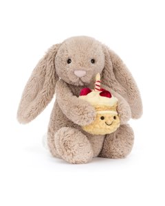 Jellycat Bashful Beige Bunny Birthday BAS3BEBB	670983160215 Tjskids.com