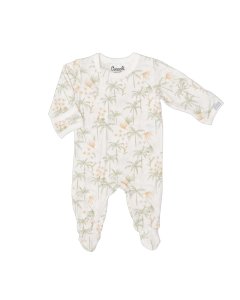 Coccoli Modal Zipper Footie - Tropical On Cream