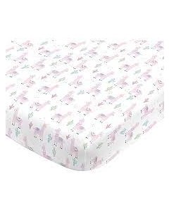 Just Born Crib Fitted Sheet - Pink Llama GCW50156 32633130366 Tjskids.com