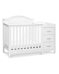 DaVinci Charlie 4-in-1 Convertible Mini Crib and Changer - White
