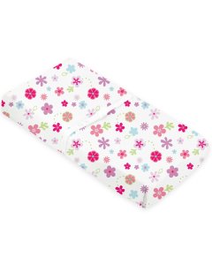 Kushies Flannel Contour Pad Sheet With Slits - Flowers