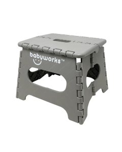 Baby Works Folding Step Stool - Grey 29540 624721295400 Tjskids.com
