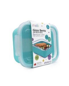 Glass Container with Silicone Sleeve - Blue 25oz