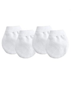 Flannel No Scratch Mittens - White