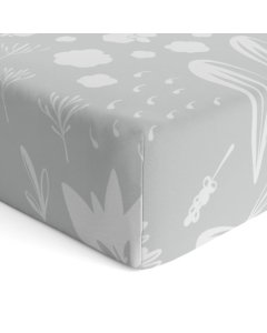 Percale Dream Crib Sheet - Bunny Grey