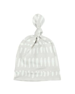 Top Knot Beanie Tencel - Grey Mudcloth 0 - 6 months