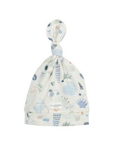 Top Knot Beanie Tencel - Seashells 0 - 6 months