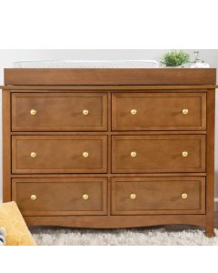 Davinci - Kalani 6 Drawer Double Wide Dresser Chestnut 048517818831 Tjskids.com