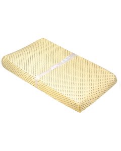 Kushies Flannel Contour Pad Sheet With Slits - Yellow Dots