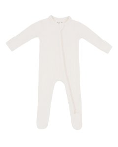 Kyte Baby Ribbed Zipper Footie in Oat 12 - 16 Months