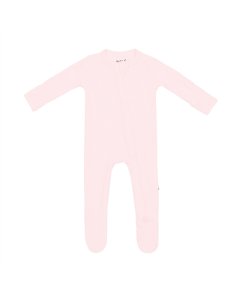 Ribbed Zipper Footie in Sakura
