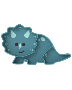 LUX Divided Silicone Suction Plate - Dinosaur