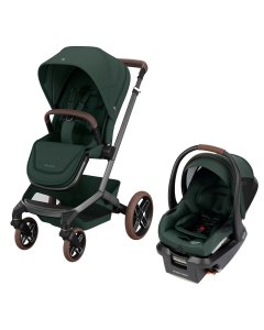 Maxi Cosi Fame Stroller & Mico Luxe + Bundle Twillic Green