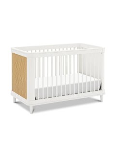 Namesake Marin with Cane 3-in-1 Convertible Crib - Warm White with Honey Cane