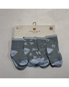 Piccolo Bambino 8 Pair of Woven Sock 0-12M - Blue