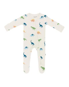 Kyte Baby Printed Zippered Footie - Ecru Roar Tjskids.com