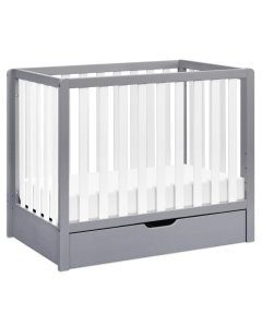 Colby 4-In-1 Mini Crib with Trundle - Grey/White