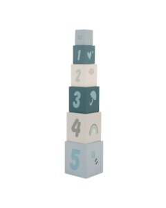 Label Label Stacking Blocks Numbers - Blue