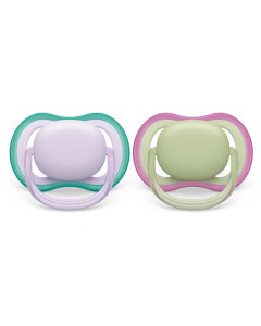 Avent Ultra Air Pacifier 2 Pack - 0-6M Lilac/Green	PASCF08524	75020103512 Tjskids.com