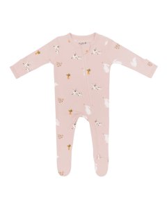 Kyte Baby Zippered Footie - Blush Rabbit Tjskids.com