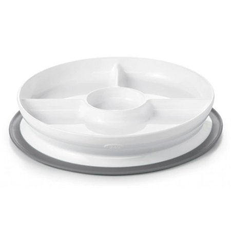 Stick & Stay Divided Plate - Grey