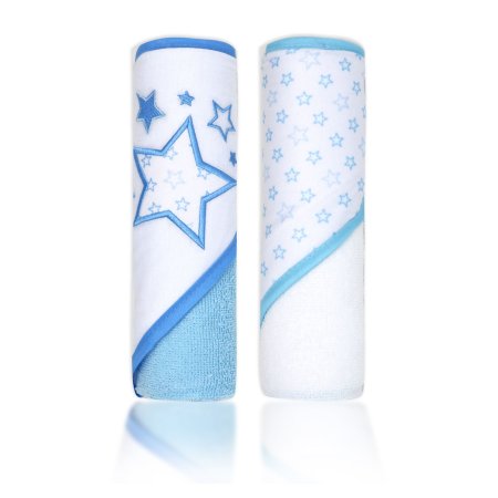 Tendertyme 2 Pack Hooded Towel Set - Blue Stars
