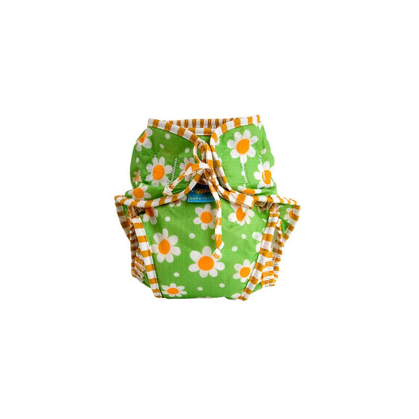Reusable Swimsuit Diaper Green Daisy