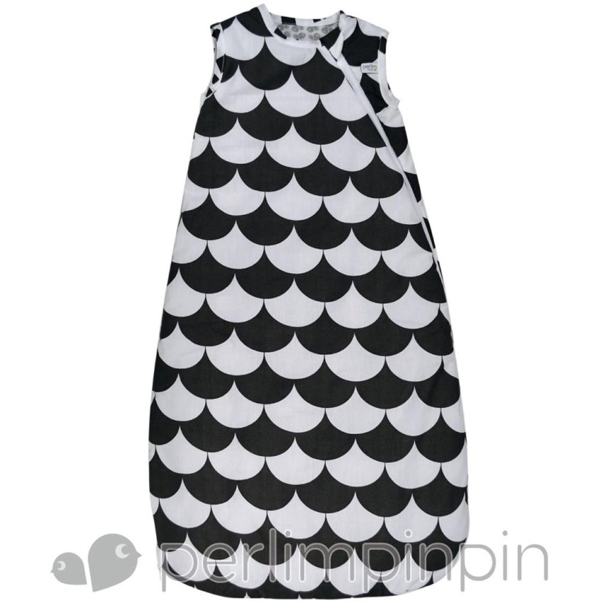 Woven Cotton Nap Bag - Charcoal Scallops 